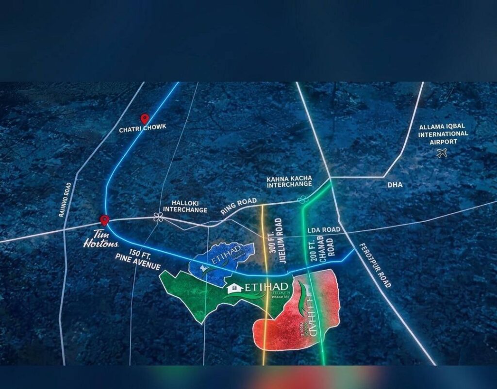 location etihad town phase 4 lahore