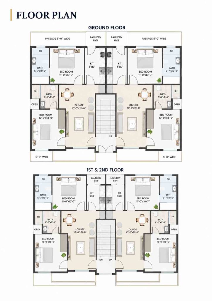 Floor Plan Townhouse Etihad Town Lahore