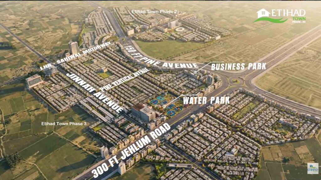 Location Etihad Town Phase 3 Commercial Plots