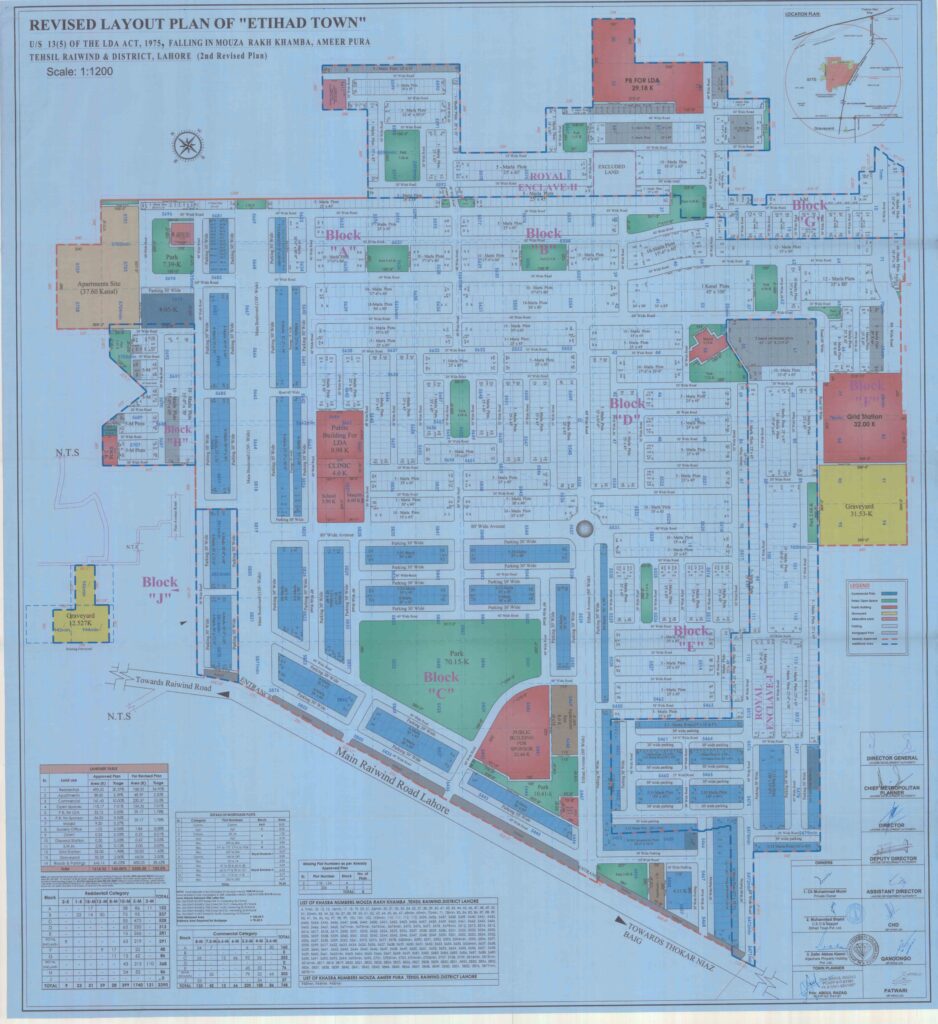 approved layout Plan Map Etihad Town Lahore